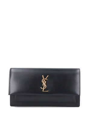 Saint Laurent logo-plaque chain-strap clutch bag - 000 BLACK