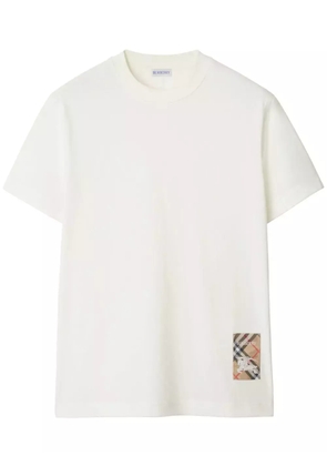 Burberry check-patch cotton T-shirt - White