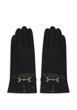POTAMY horsebit leather gloves - Black