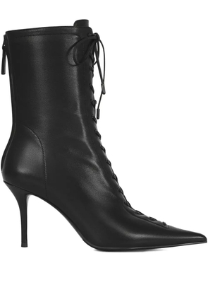 POTAMY 95mm leather ankle boots - Black