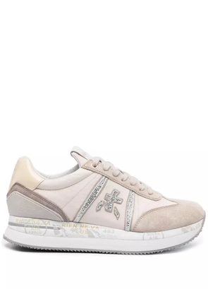 Premiata Conny rhinestone-embellished sneakers - Neutrals