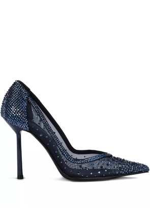 Le Silla 100mm Nicole crystal-embellished mesh pumps - Blue