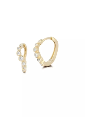 Mateo 14k yellow diamond bezel wave earrings - Gold