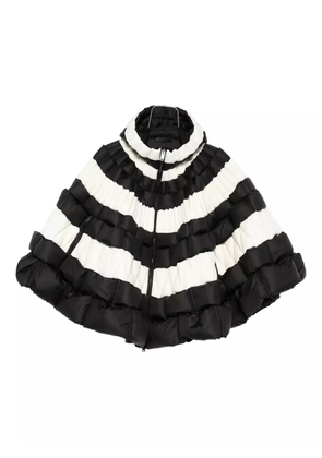 RAXXY striped hooded cape - Black