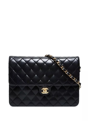 CHANEL Pre-Owned 2010-2011 Half Flap quilted-chain shoulder bag - Black
