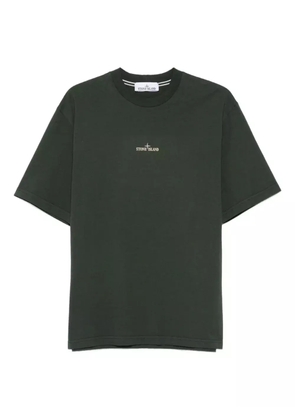 Stone Island logo-embroidered cotton T-shirt - Green