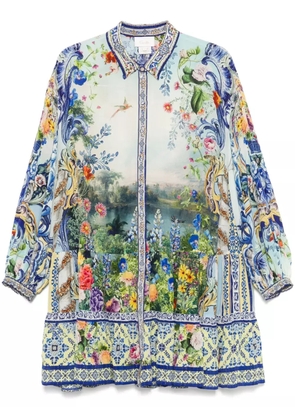 Camilla printed mini dress - Blue