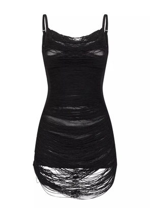 The Attico fringed mini dress - Black