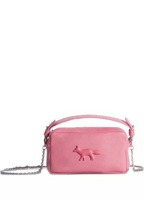 Maison Kitsuné Fox-embossed leather cross body bag - Pink