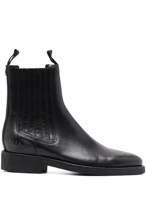 Golden Goose logo-charm leather boots - Black