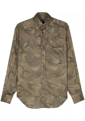 TOM FORD camouflage-print twill shirt - Green