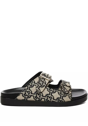 V°73 double-buckle monogram sandals - Neutrals