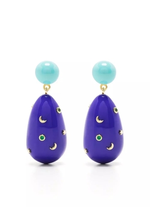 Eshvi two-tone drop earrings - Blue