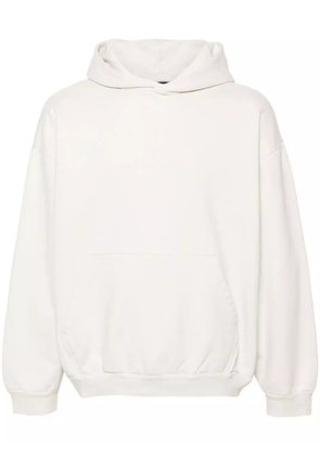 Balenciaga logo-embroidered cotton hoodie - Neutrals
