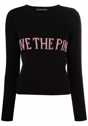 Alberta Ferretti intarsia-knit slogan jumper - Black
