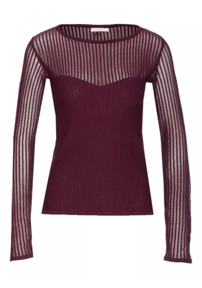 Patrizia Pepe ribbed boat-neck top - Red