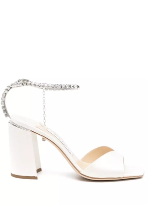Jimmy Choo Saeda 85mm crystal-strap sandals - Neutrals