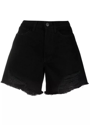 3x1 rip-detail denim shorts - Black