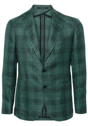 Tagliatore tartan-check single-breasted blazer - Green