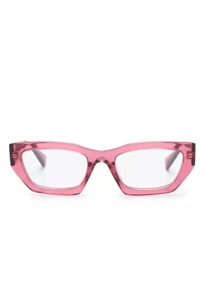 Miu Miu Eyewear logo-plaque rectangle-frame glasses - Red