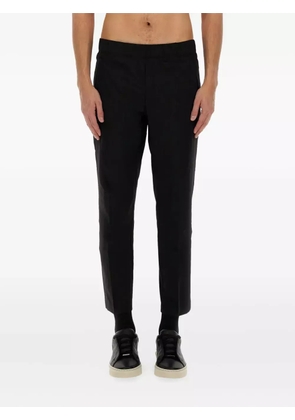 BOSS elastic-waistband straight-leg trousers - Black