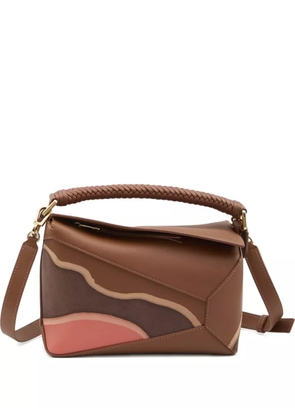 LOEWE small Puzzle Edge calfskin tote bag - Brown