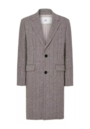 AMI Paris herringbone coat - Brown