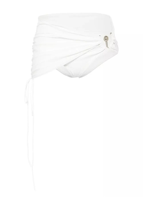Christopher Esber ruched orbit bikini skirt - White