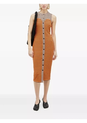 Reward If Found Cardi striped ribbed dress - Orange