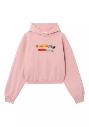 Palm Angels Quote graphic-print hoodie - Pink