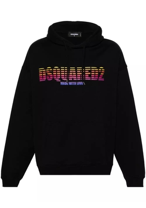 DSQUARED2 logo-print cotton hoodie - Black