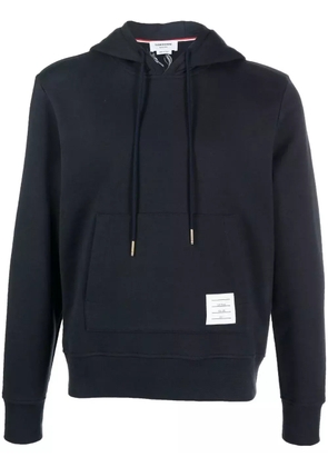 Thom Browne logo-patch hoodie - Blue