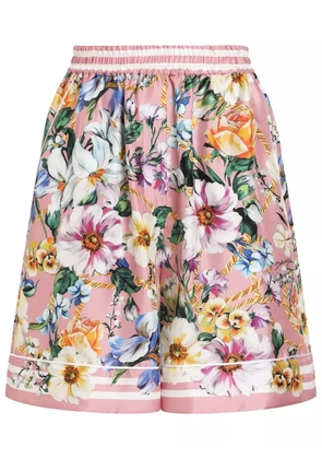 Dolce & Gabbana floral-print satin shorts - Pink