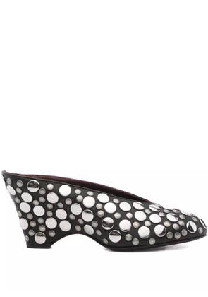 KHAITE 70mm metallic-studded heeled mules - Black