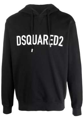 DSQUARED2 logo-print cotton hoodie - Black