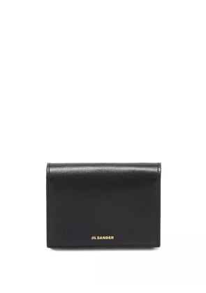 Jil Sander logo-stamp leather card holder - Black
