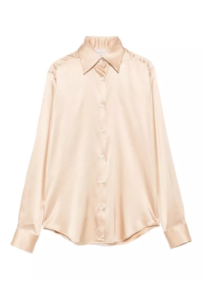 Mazzarelli long-sleeve slik-blend shirt - Gold