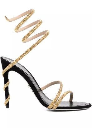 René Caovilla 110mm crystal-embellished spiral sandals - Black