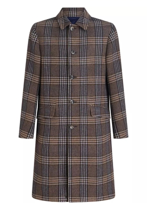 ETRO plaid-check pattern coat - Brown