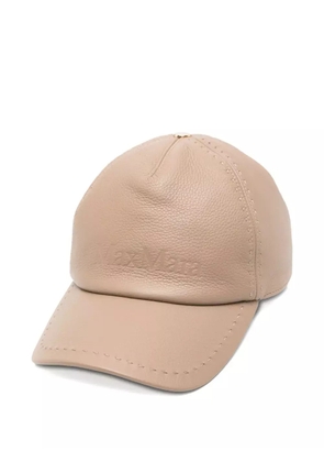 Max Mara leather debossed-logo cap - Neutrals