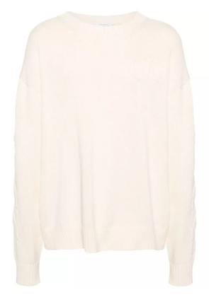 Off-White crew-neck diagonal-stripe jumper - Neutrals