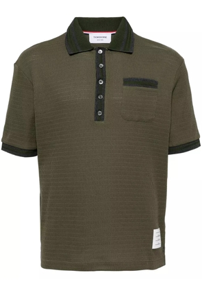 Thom Browne open-stitch cotton polo shirt - Green