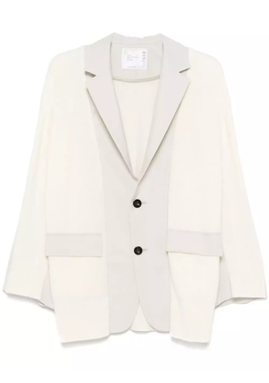 sacai panelled cardigan - Neutrals
