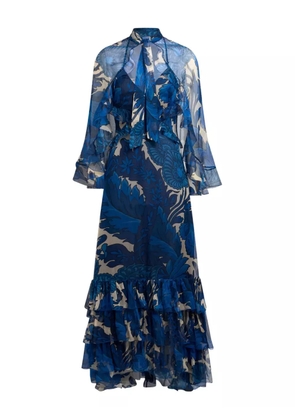 ETRO ruffled-detailing dress - Blue