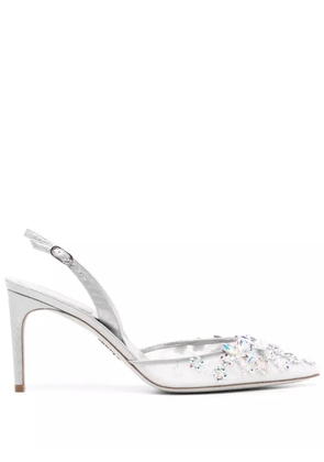 René Caovilla crystal embellishment pumps - Silver