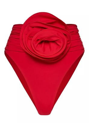 Magda Butrym floral-appliqué high-waisted bikini bottoms - Red