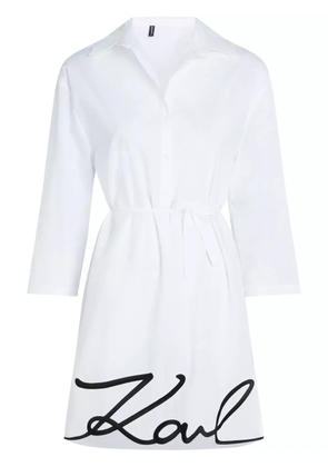 Karl Lagerfeld DNA Signature semi-sheer beach dress - White