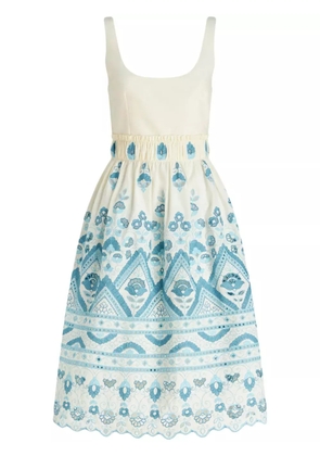 ETRO broderie anglaise flared dress - Blue