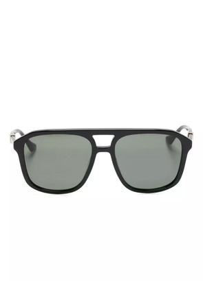 Gucci Eyewear Web-detailed navigator-frame sunglasses - Black