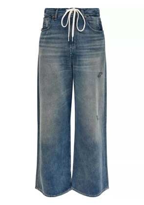 MM6 Maison Margiela drawstring-waistband wide-leg jeans - Blue